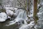 Whatcom Falls after fresh dusting of winter snow Whatcom Falls City Park-Bellingham Art Print
